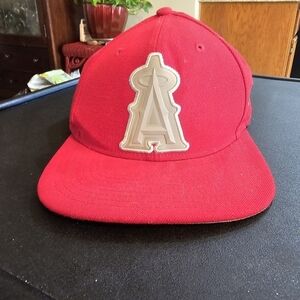 New Era The Angeles Red and White Baseball Hat with Bold Logo